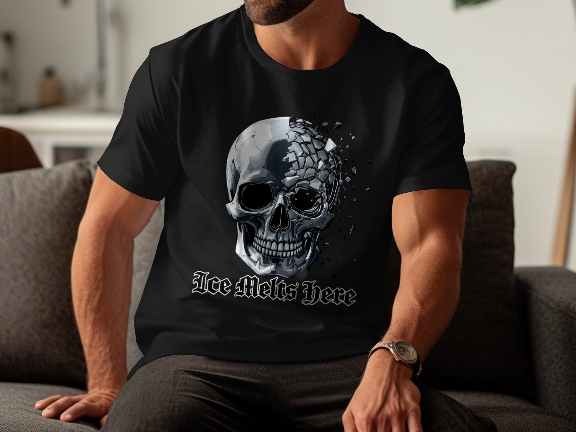 Ice Melts Here Skull Graphic T-shirt product type