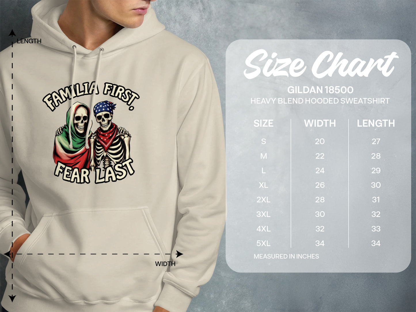 Family First Fear Last Skeleton Graphic Hoodie product type