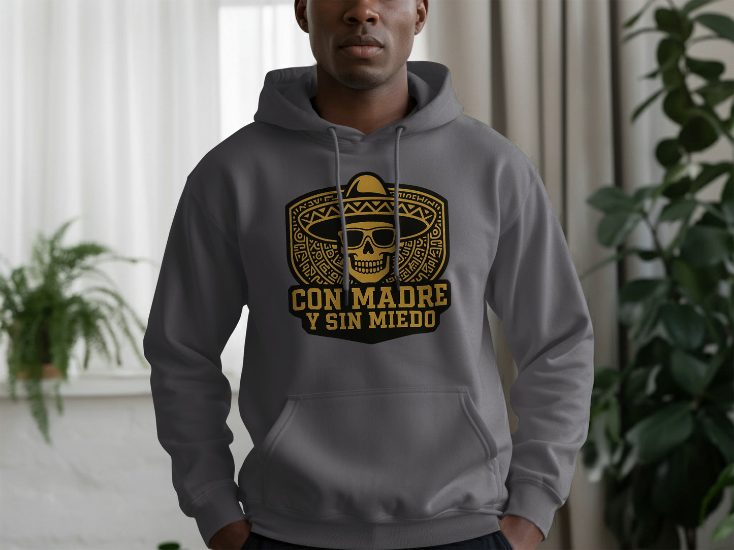 Con Madre y Sin Miedo Skull Hoodie product