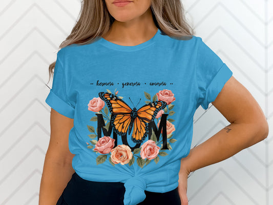 Butterfly Mom Graphic Tee Perfect For Mothers product type