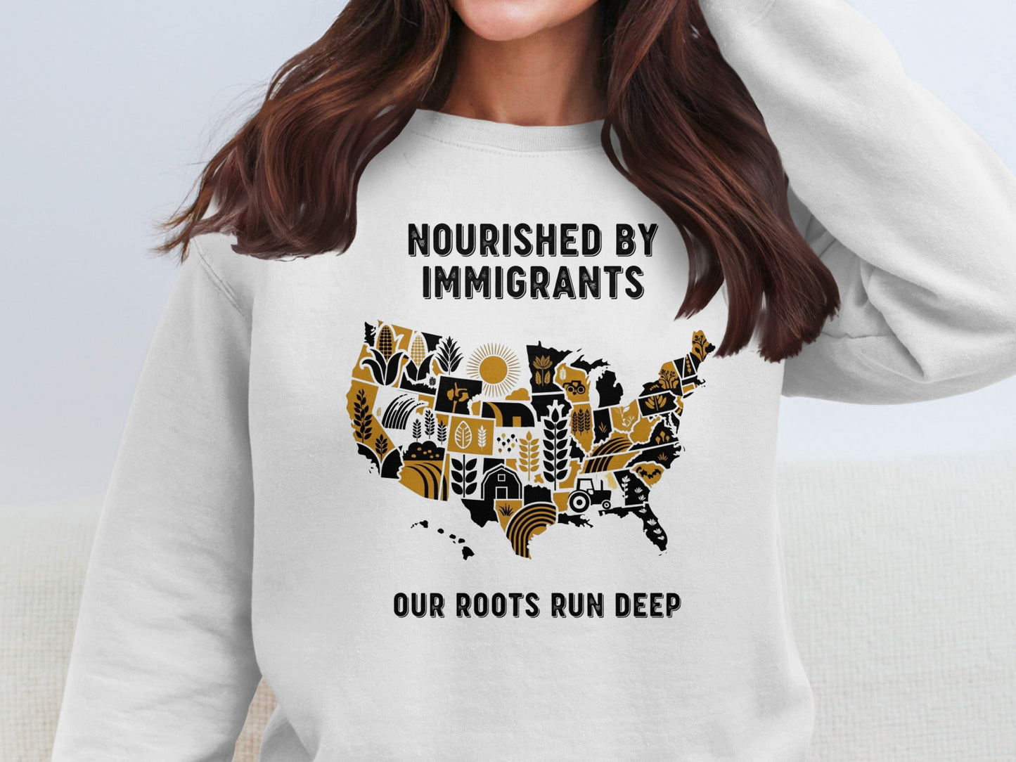 Nourished by Immigrants Our Roots Run Deep shirt product