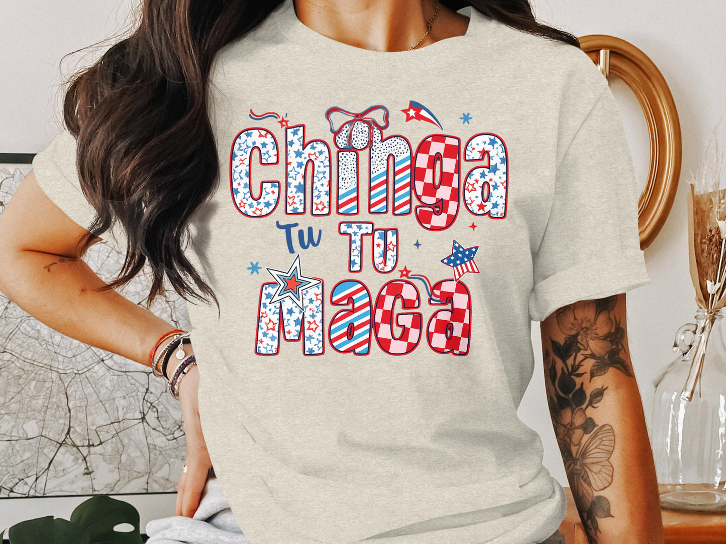 Chinga Tu Maga Patriotic Design T-Shirt product