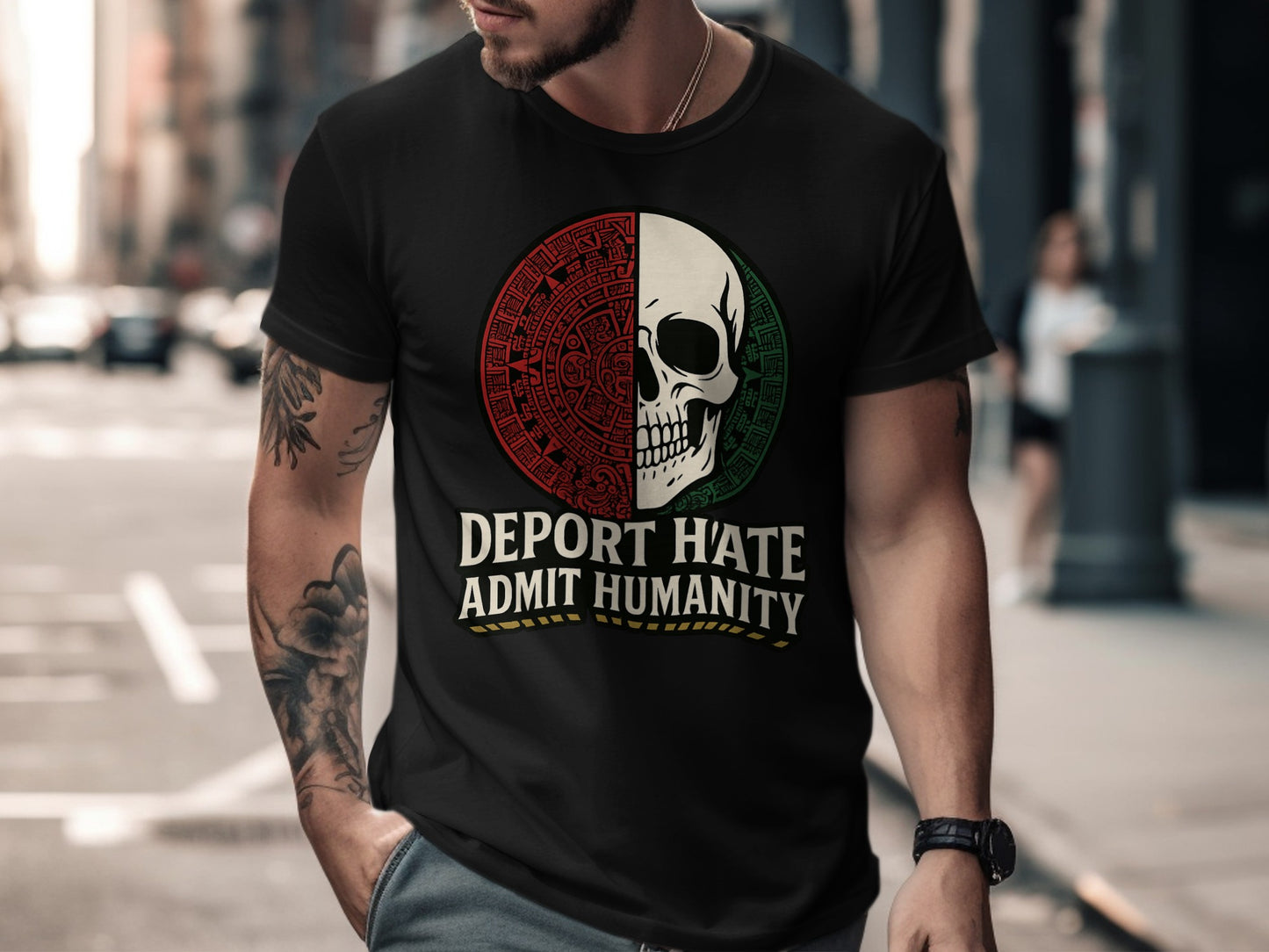 Deport Hate Admit Humanity Skull T-shirt product