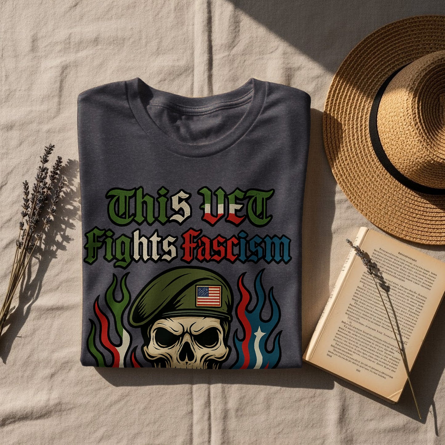 This Vet Fights Fascism Graphic T-Shirt product