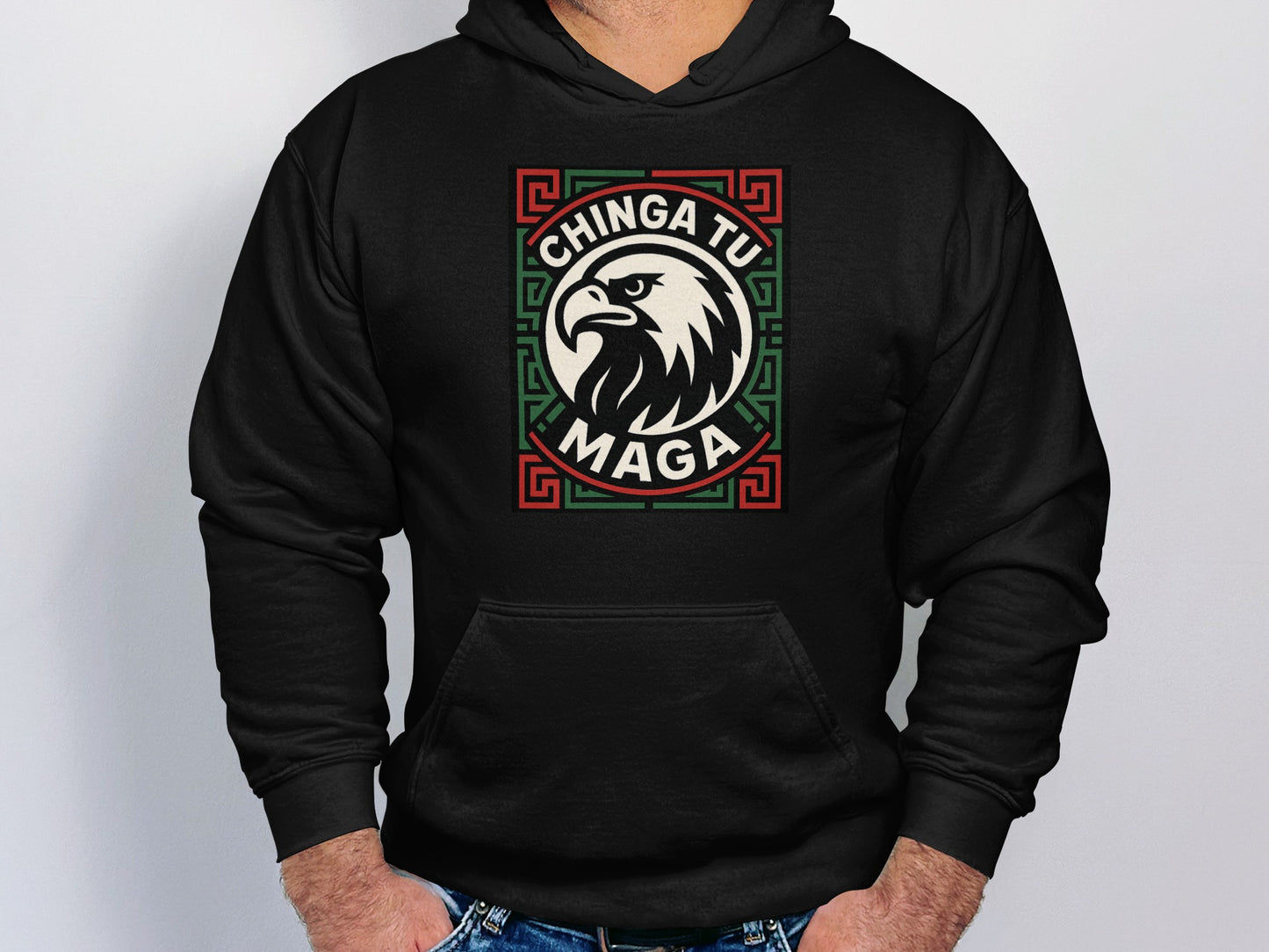 Chinga Tu Maga Black Hooded Sweatshirt Apparel product