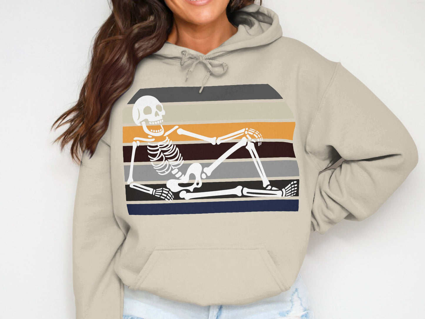 Skeleton Stripes Design Graphic Hoodie product