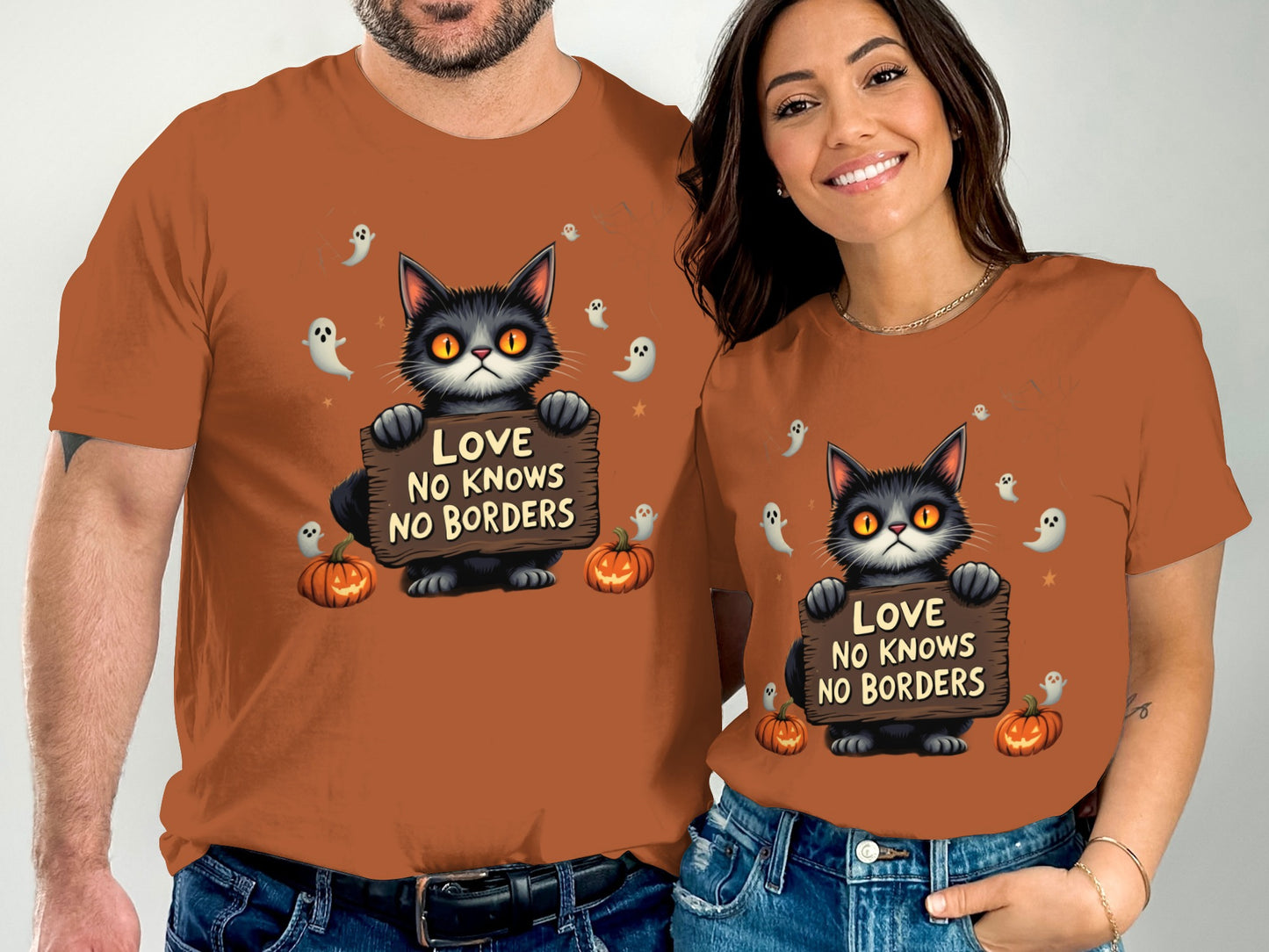 Love No Knows No Borders Cat Halloween product type