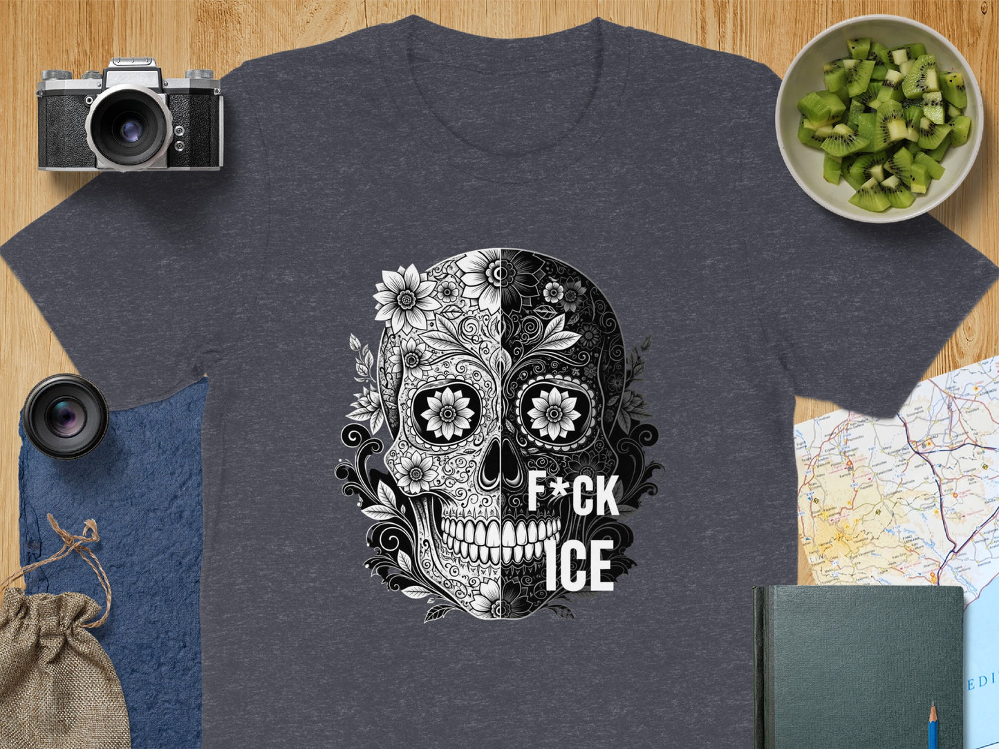 F*ck ICE Skull Design Graphic Tee product type