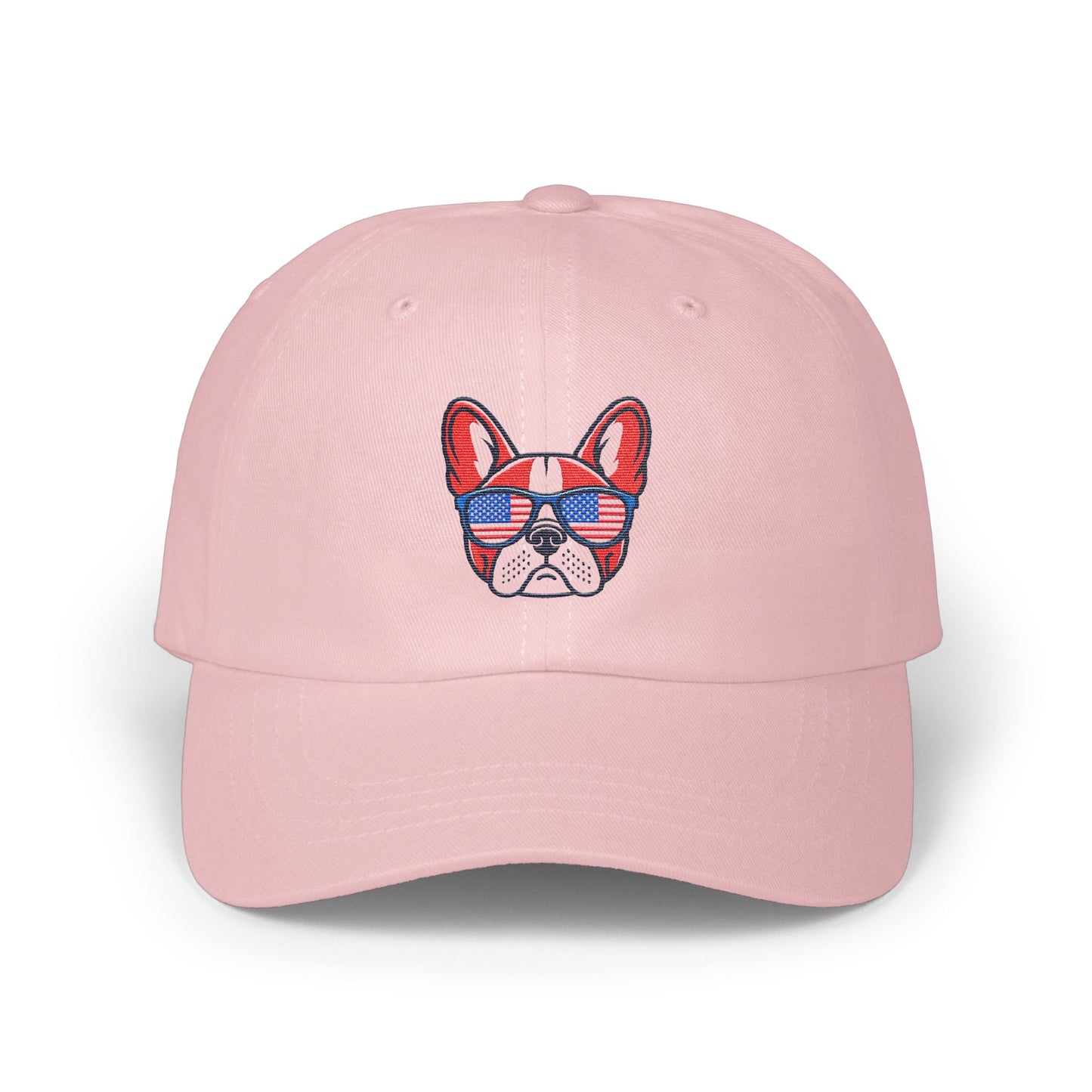 Pink Baseball Hat with Cool Bulldog Design product type