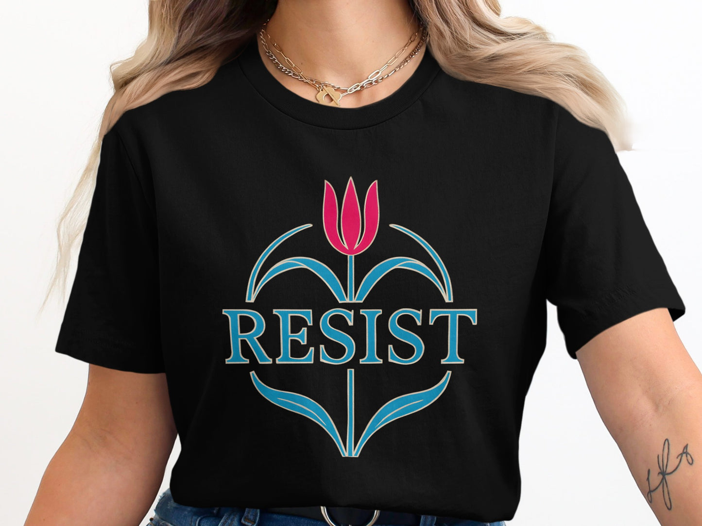 Resist Flower Graphic Statement Top product