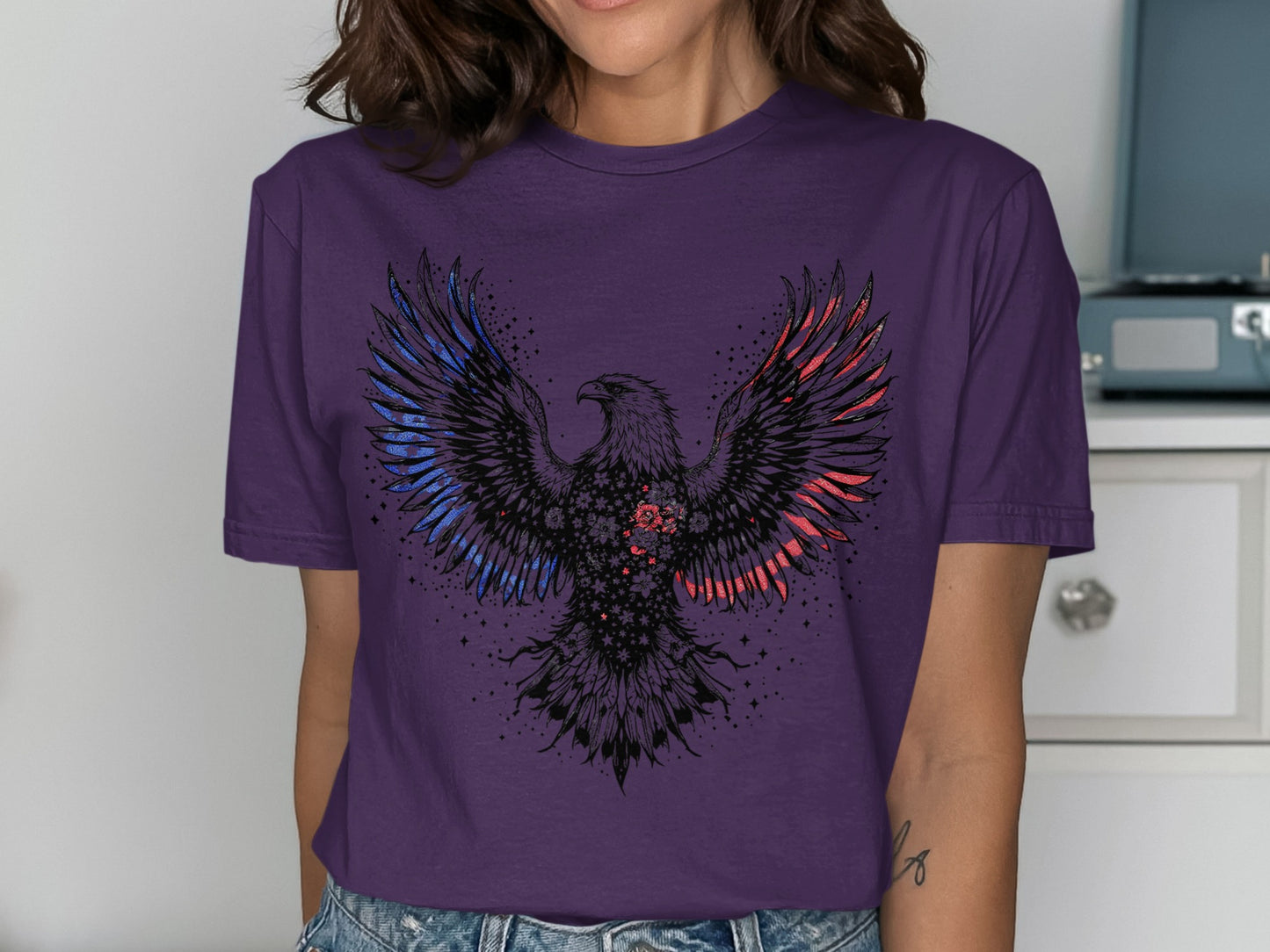 Patriotic Eagle with Artistic Flair T-Shirt product type