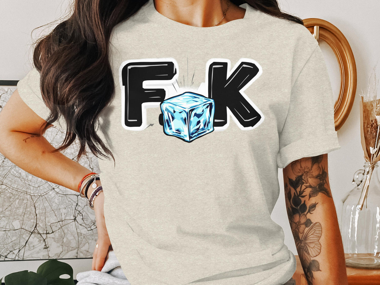 Unique Graphic Style Ice Cube Design T-Shirt product