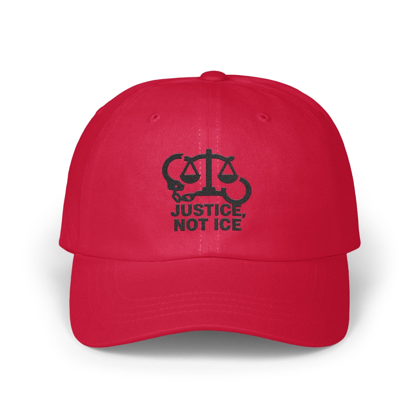 Justice Not Ice Embroidered Red Baseball Hat product