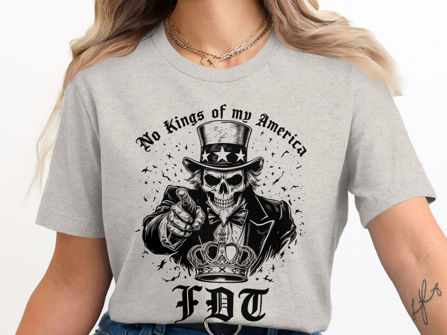 No Kings of My America Graphic Skull FDT T-shirt product