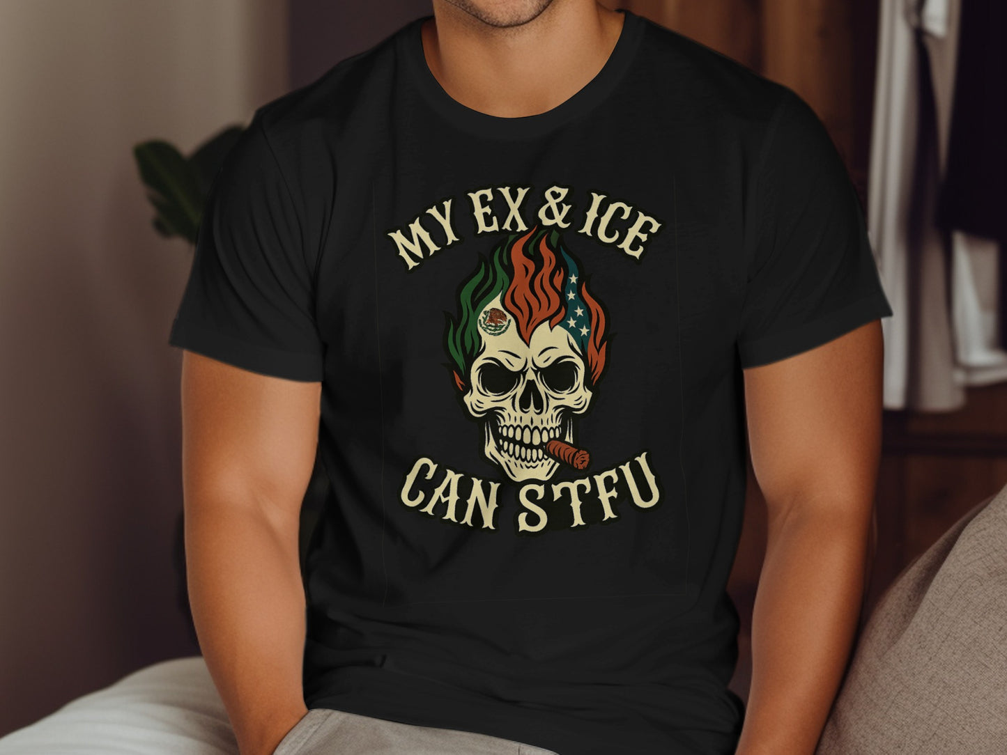My Ex and Ice Can STFU Skull Graphic T-Shirt product type