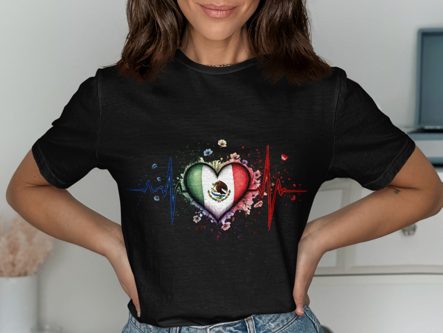 Heartbeat Italy Rose Flag Heartbeat Design T-Shirt Product Type
