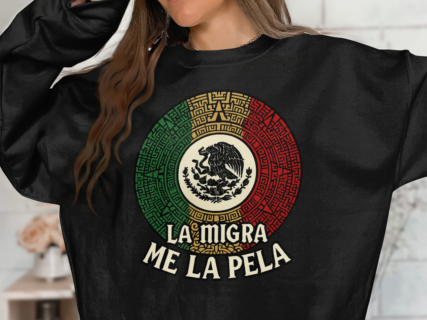 La Migra Me La Pela Graphic Design Sweatshirt product