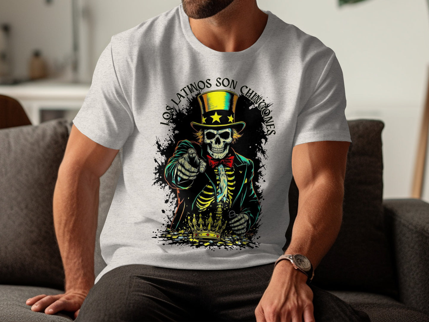 Los Latinos Son Chingones Skull Graphic Shirt product