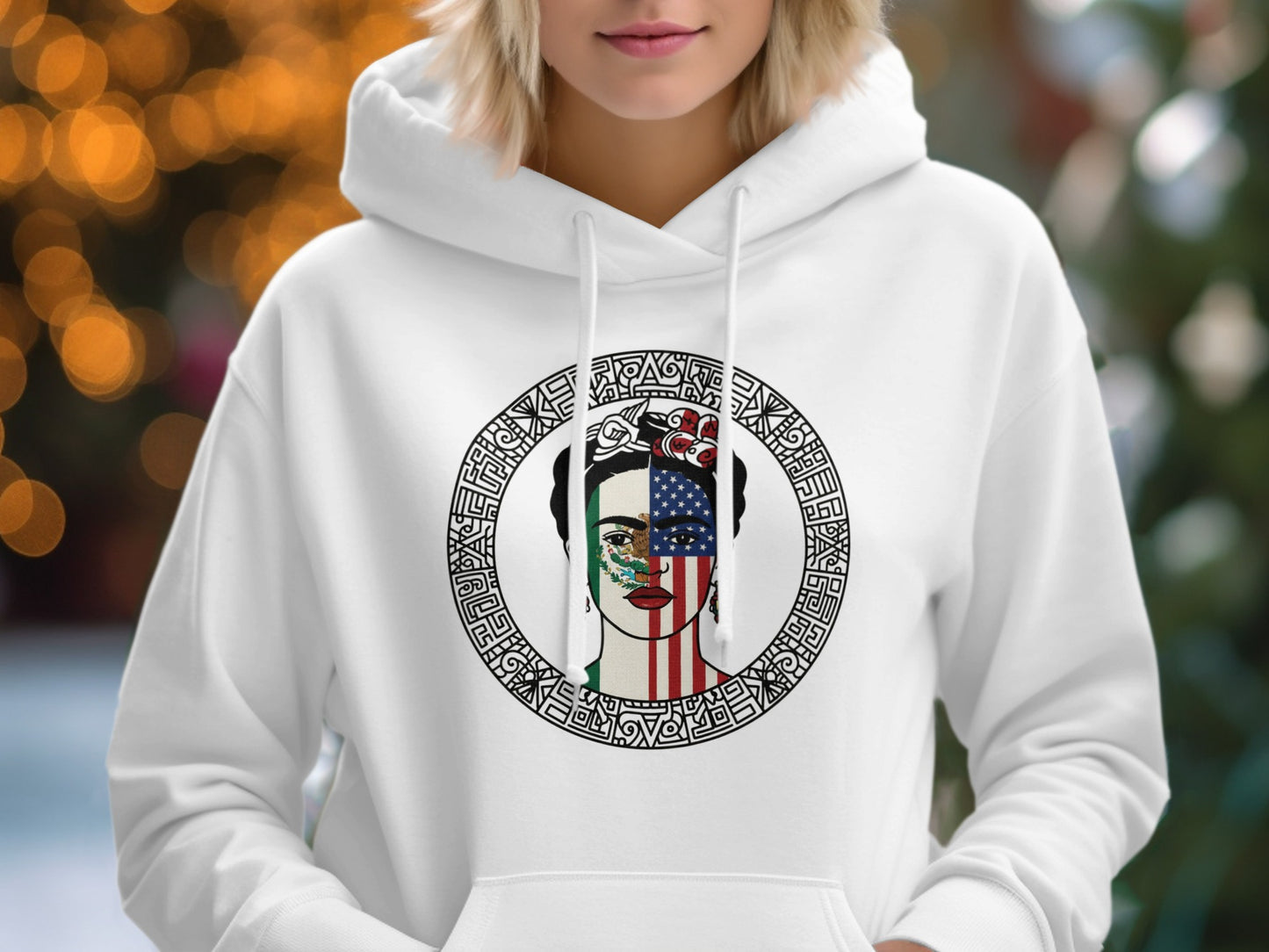Vibrant American and Aztec Mixed Design Hoodie product