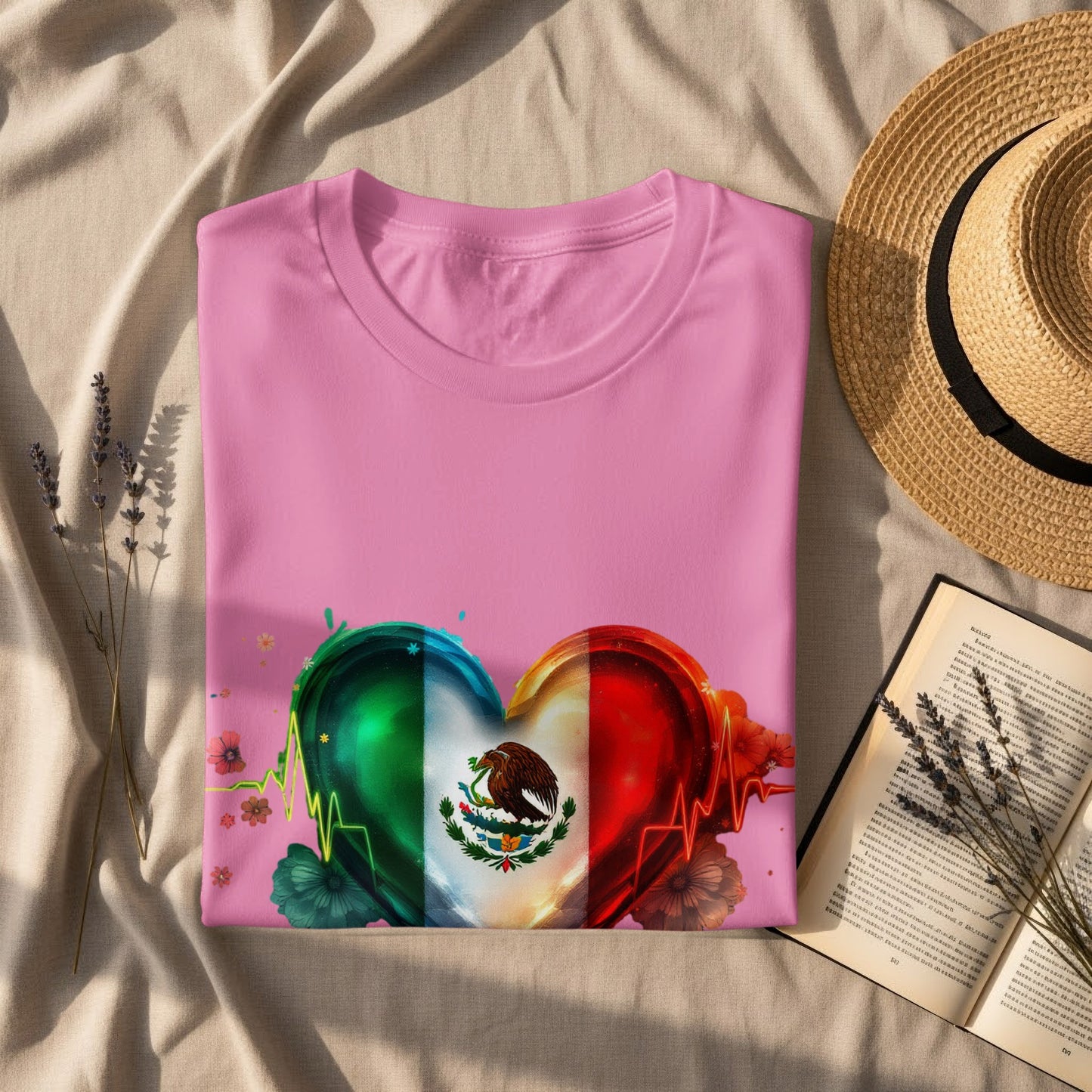 Mexican Flag Heartbeat Graphic T-Shirt product type