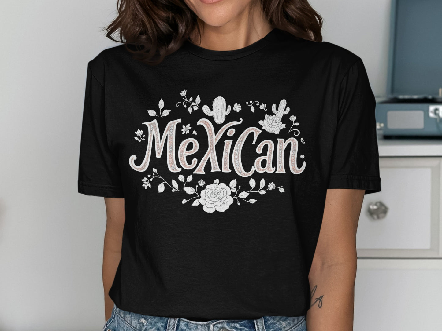 Mexican Cactus And Floral Design T-Shirt product type