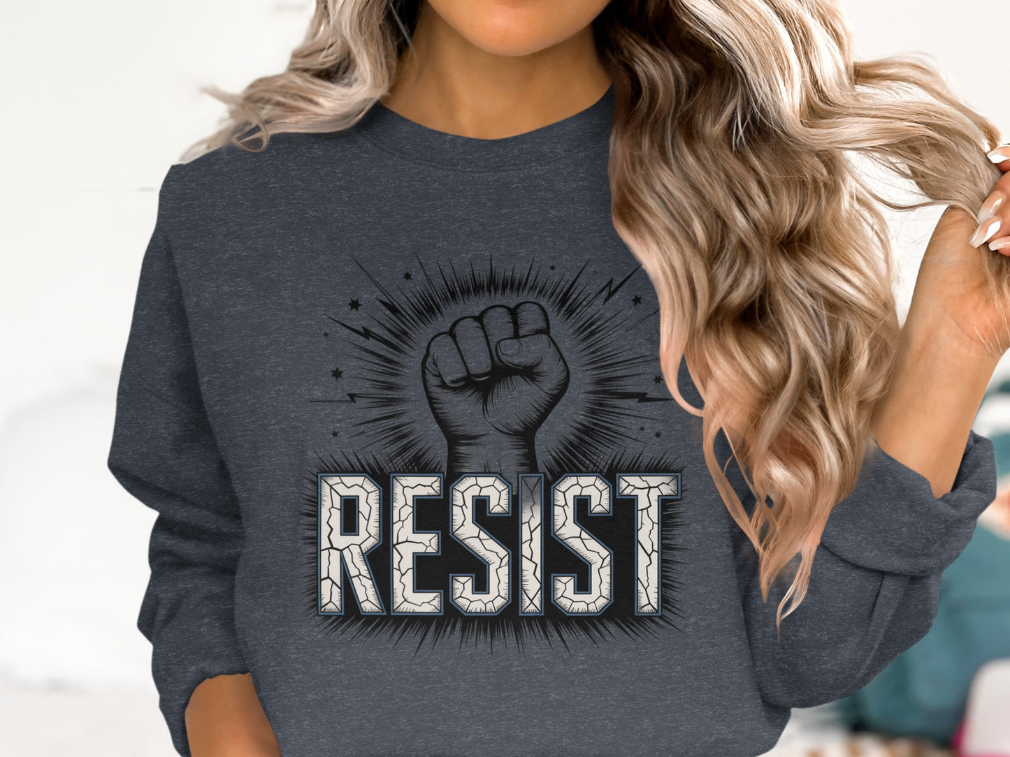 Resist Graphic Design Long Sleeve Shirt product