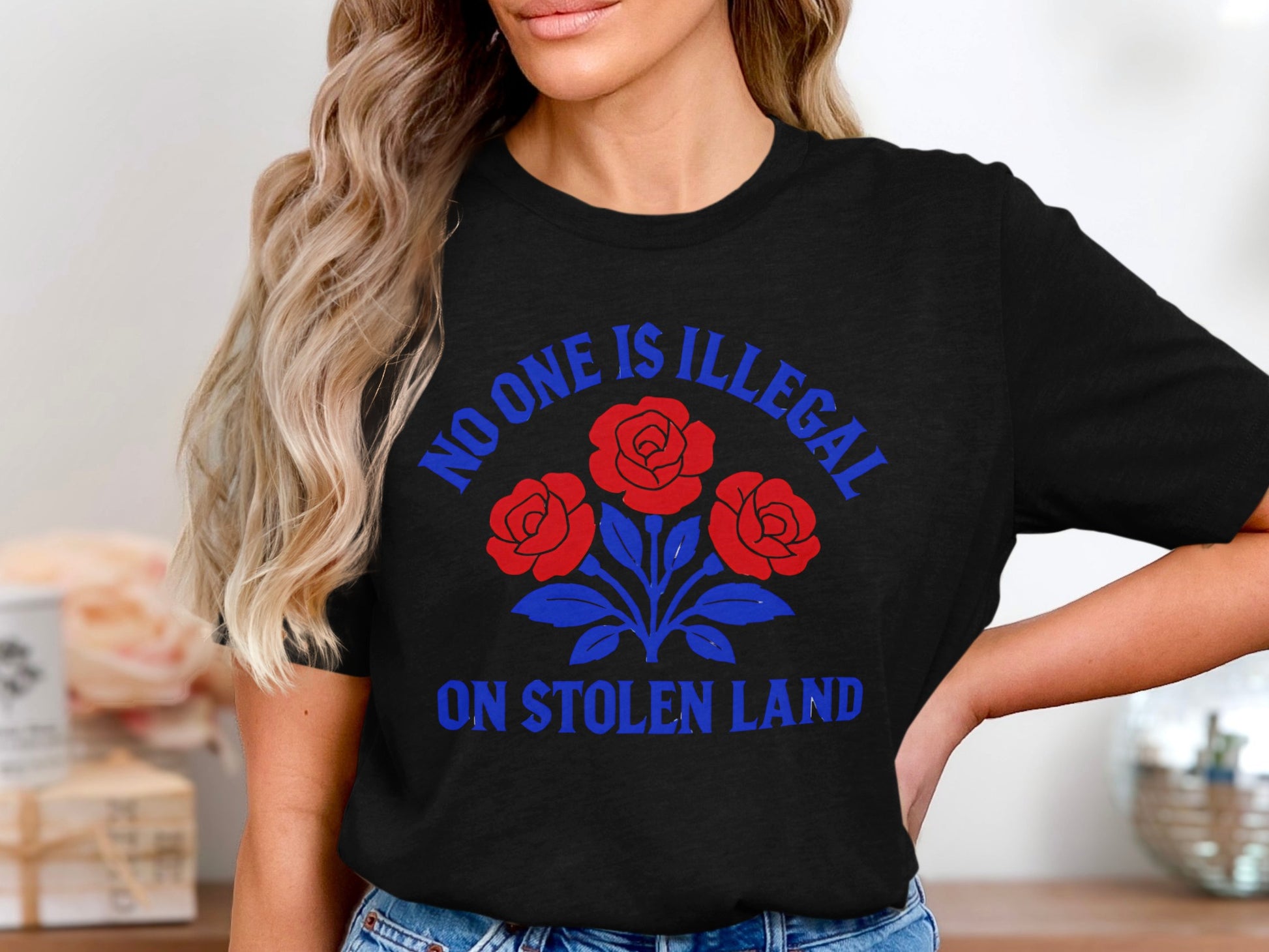 No One Is Illegal On Stolen Land t-shirt