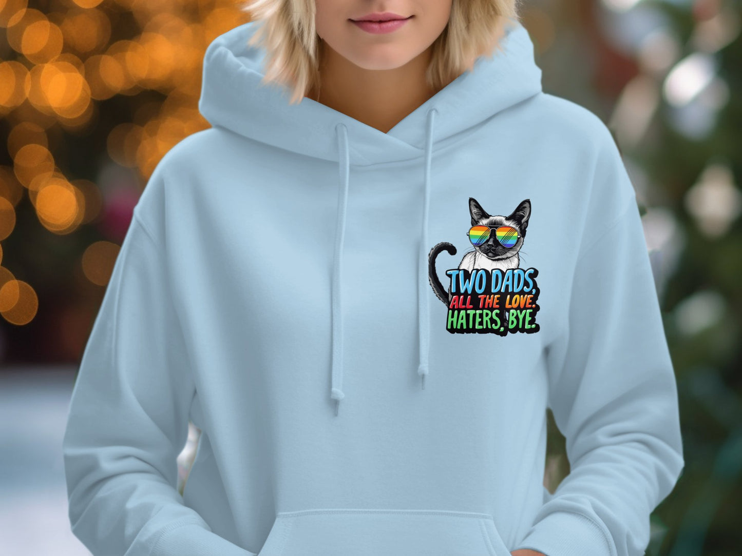 Two Dads All The Love Haters Bye Hoodie product