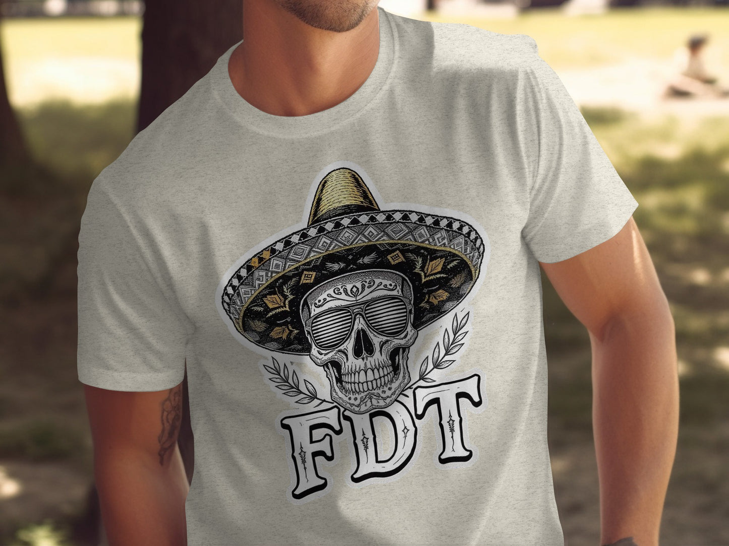 FDT Skull with Sunglasses and Hat Graphic T-Shirt Product