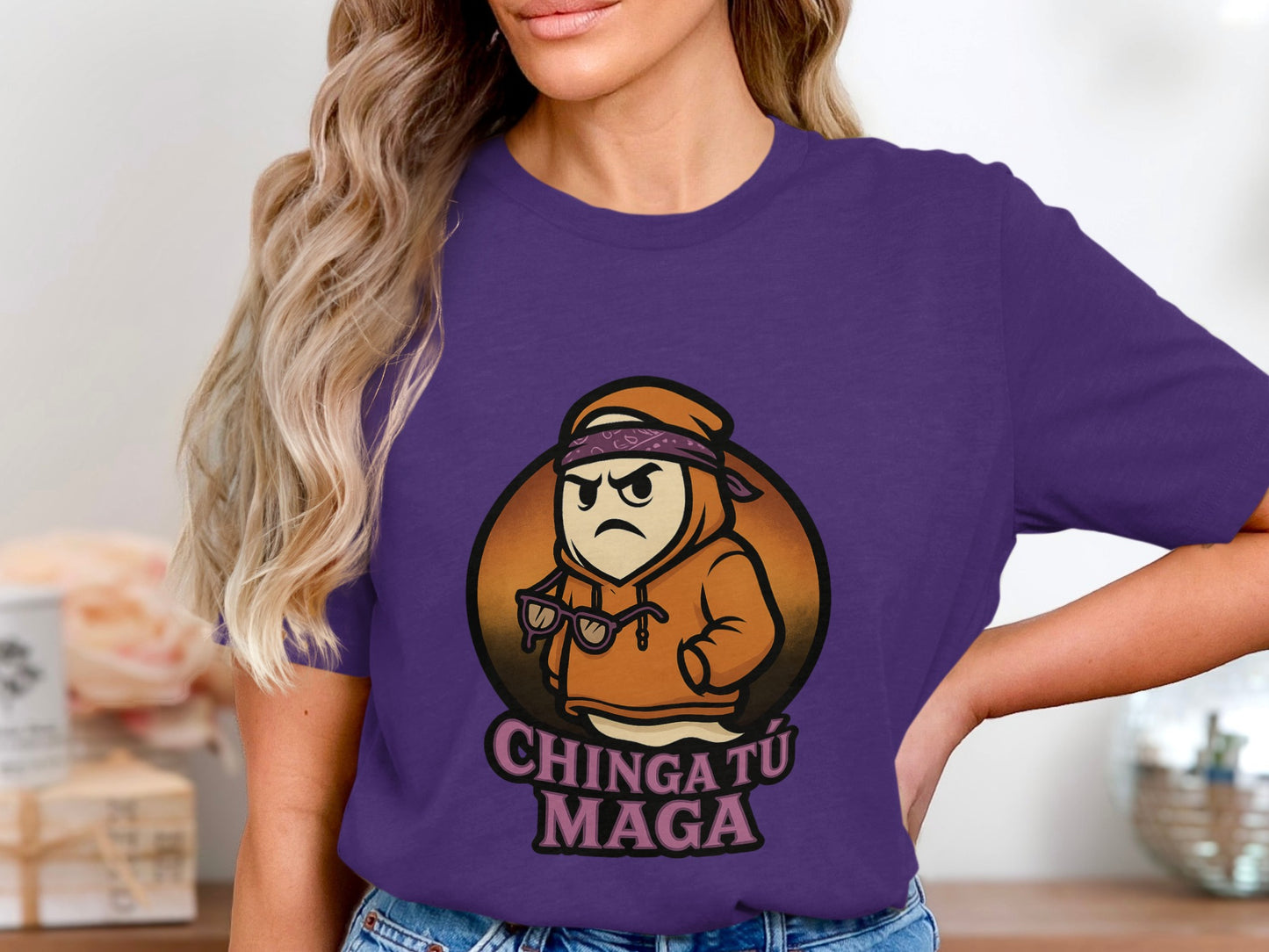 Bold Purple Chingatu Maga Graphic Print Shirt product type