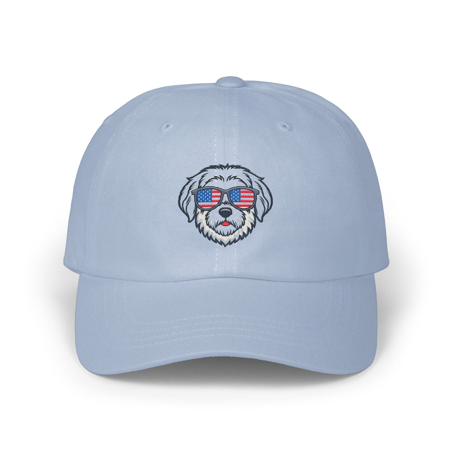 Cute Dog with American Flag Sunglasses Hat product