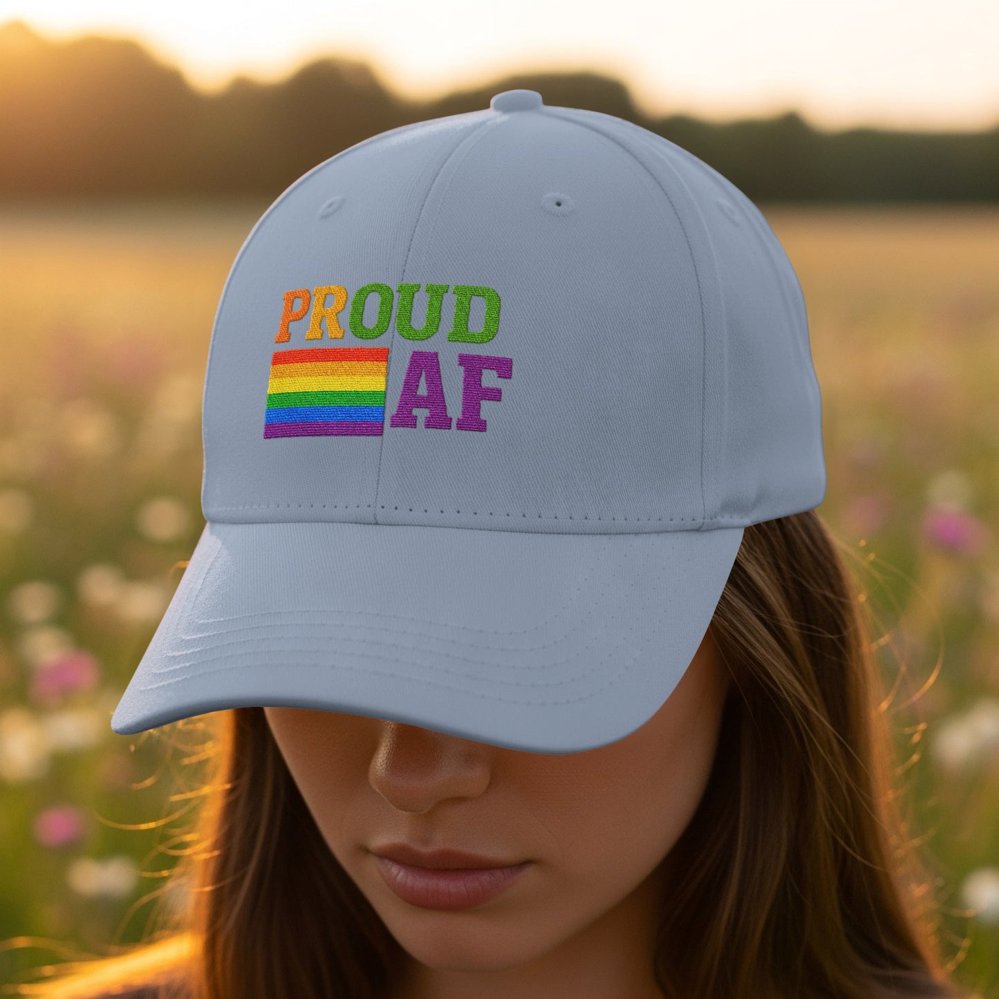 Proud AF Rainbow Embroidery Statement Hat product type