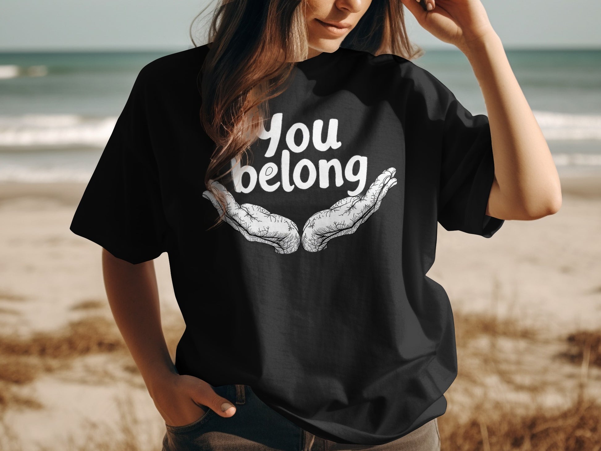 You Belong Graphic Black T-Shirt casual product