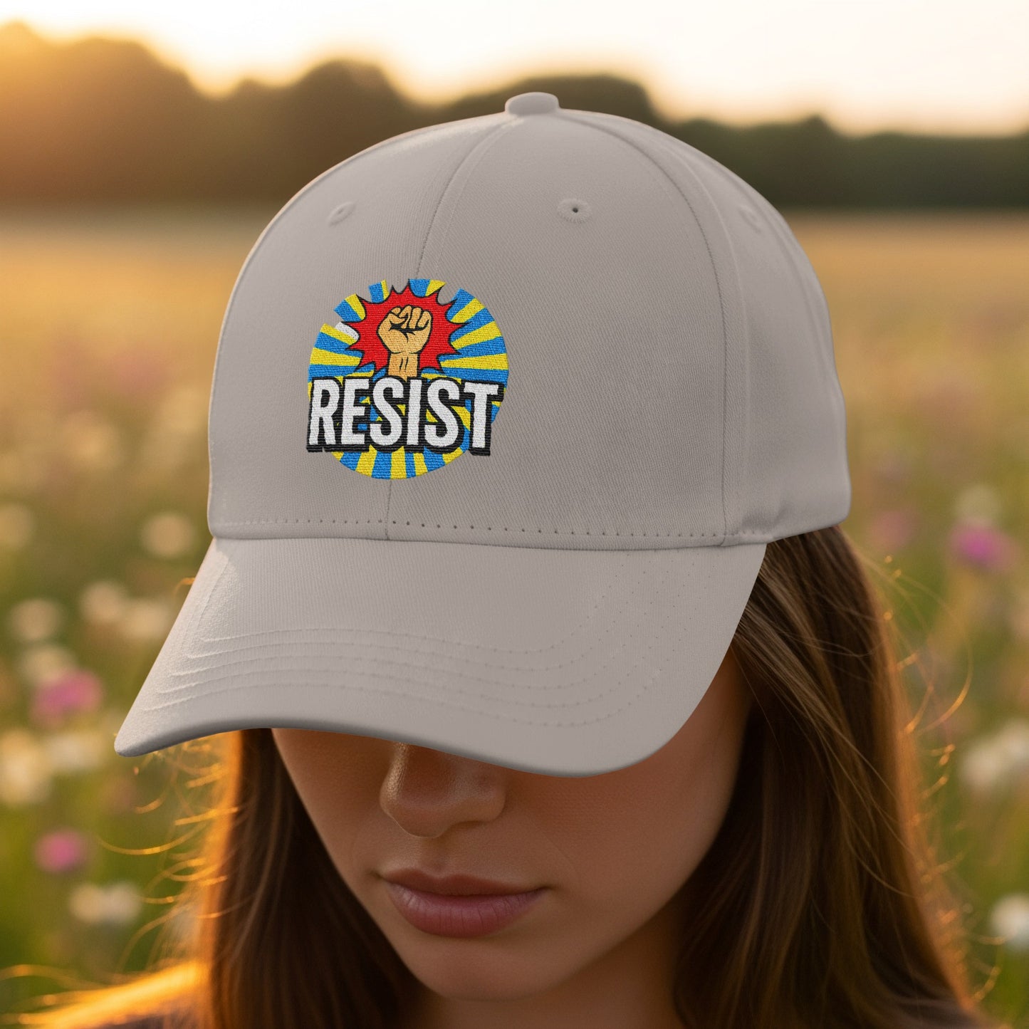 Retro Resist Fist Embroidered Logo Design Hat product