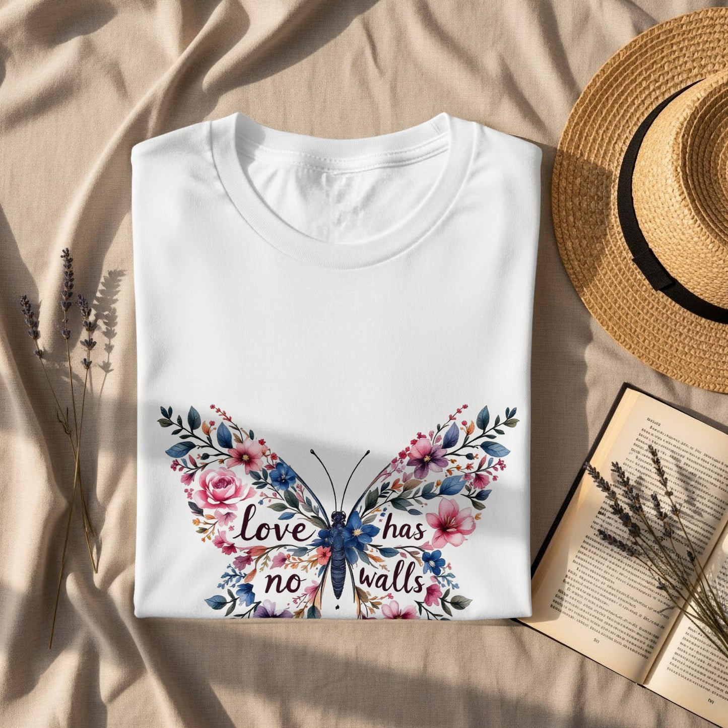 Love Has No Walls Butterfly Print T-Shirt product type