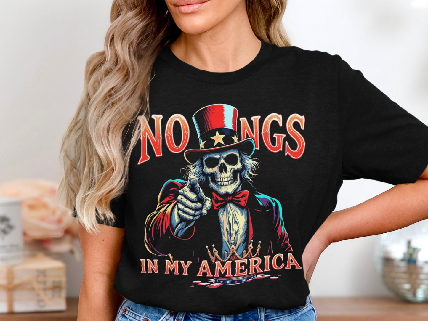 Patriotic Skull Top Hat Graphics Tees product type