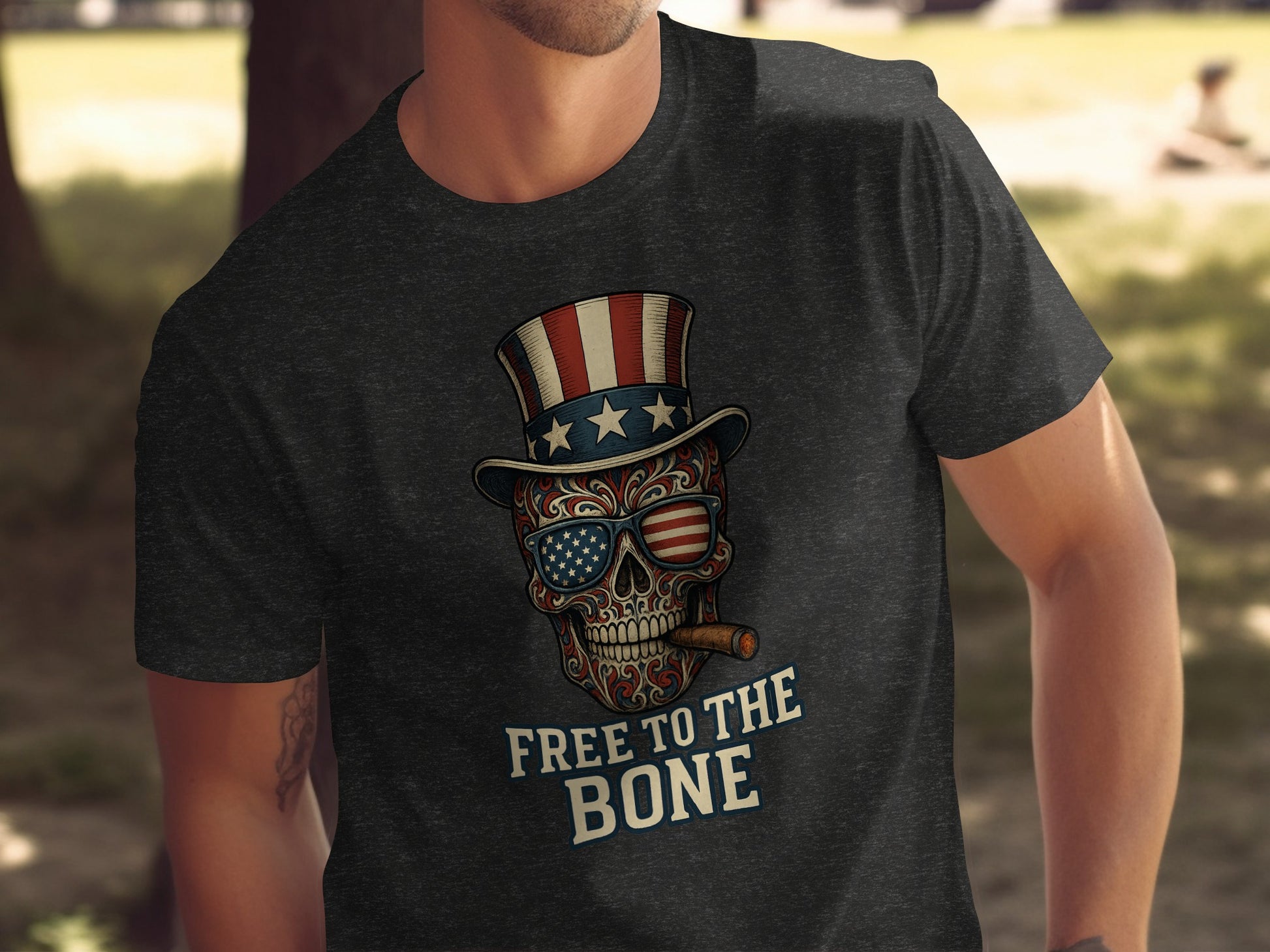Free To The Bone Patriotic Skull T-shirt product type
