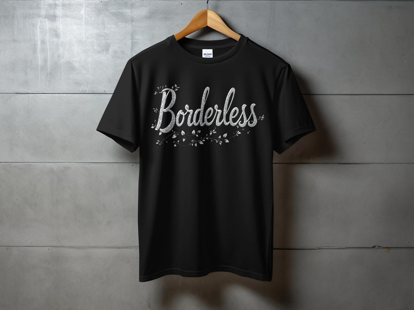 Borderless T-shirt with Unique Artistic Design product type