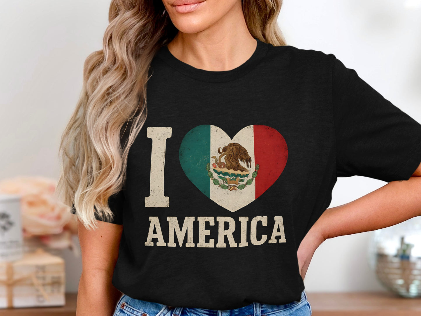 I Love America Heart Design Graphic Tee product