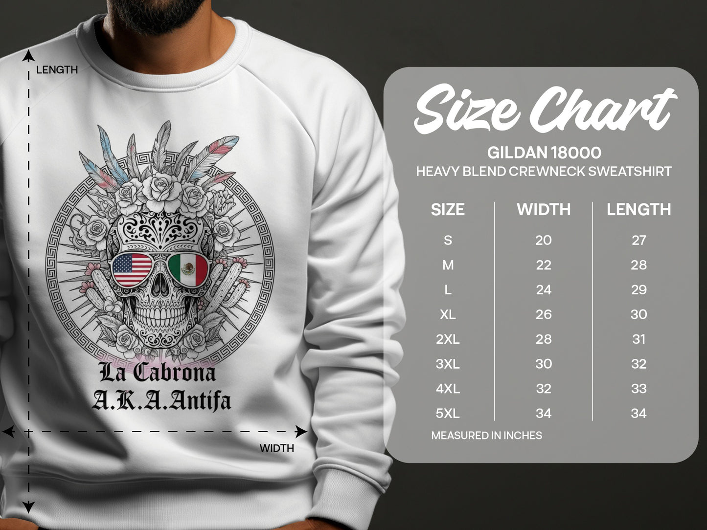 La Cabrona AKA Antifa Graphic Crewneck Sweatshirt