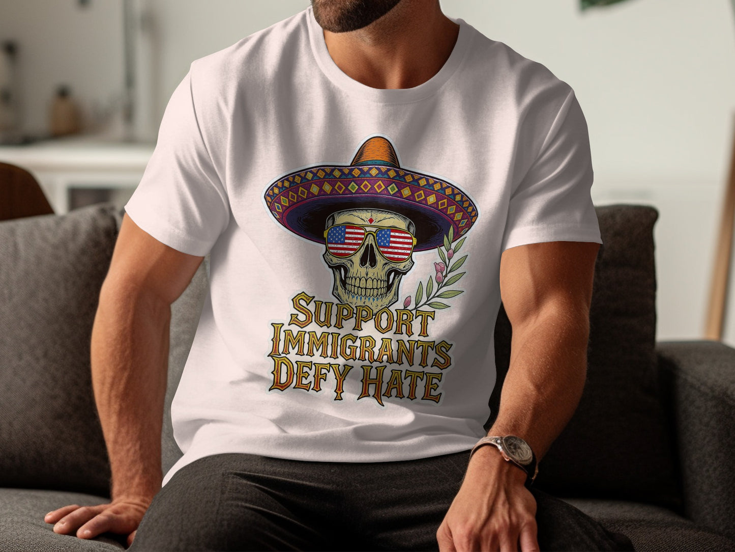 Support Immigrants Defy Hate Graphic T-Shirt product type