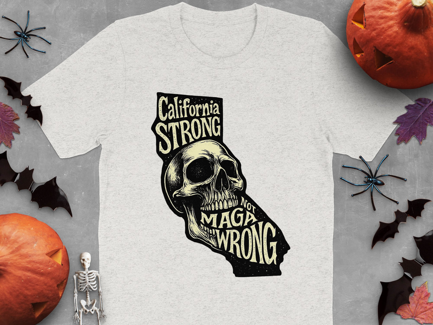 California Strong Not Maga Wrong Skull Shirt product
