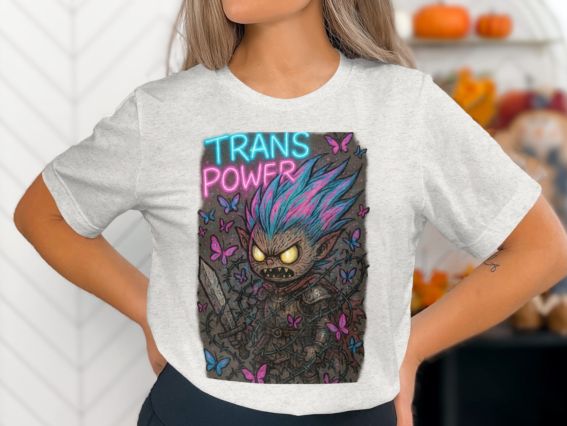 Trans Power Neon Art Design Graphic Tee product type