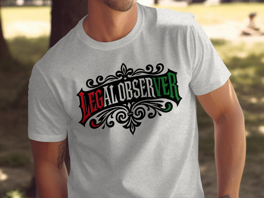 Legal Observer Graphic Tee with Intricate Design