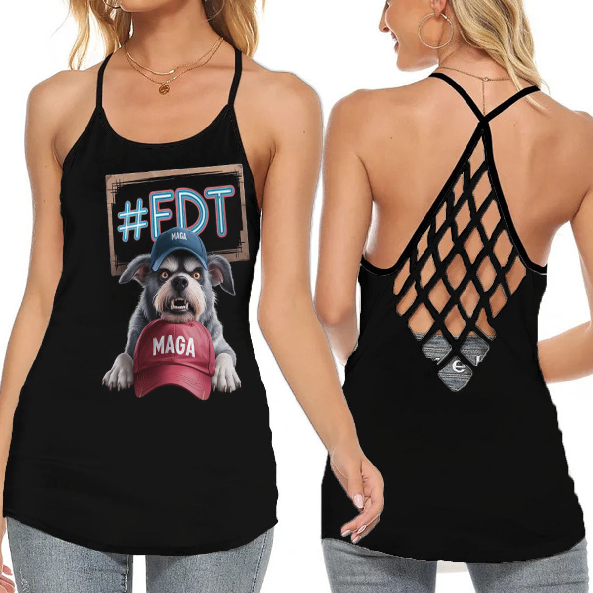 FDT Feminist Apparel Women's Criss Cross Tank Top