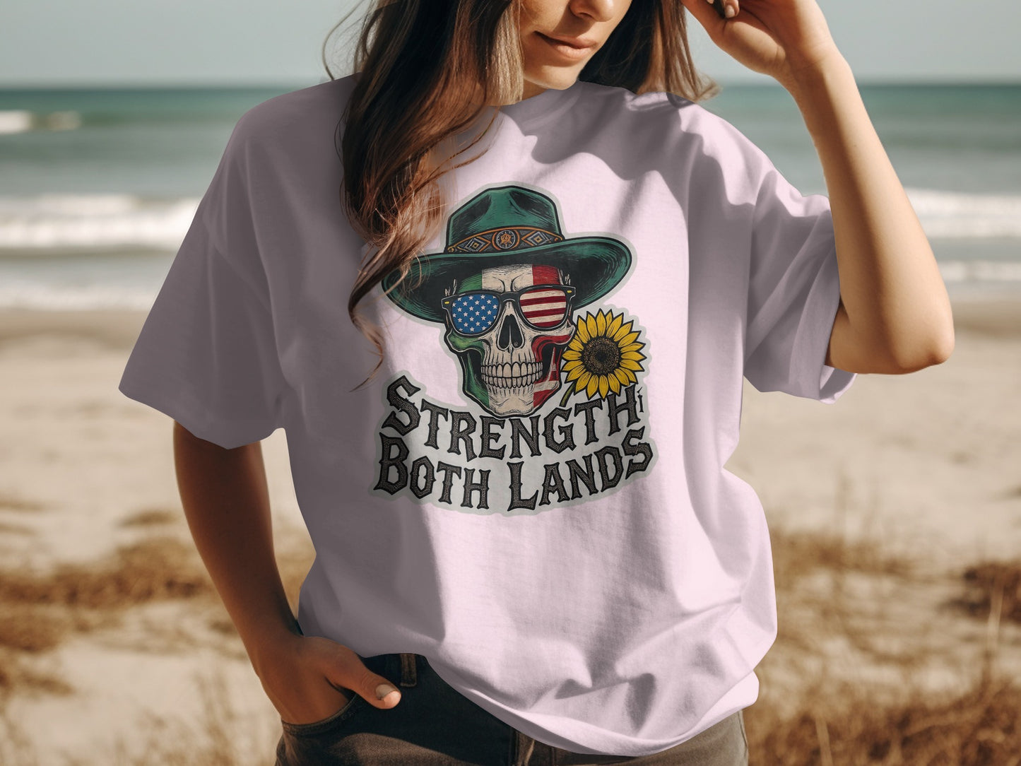 Strength Both Lands Skull Graphic T-Shirt product