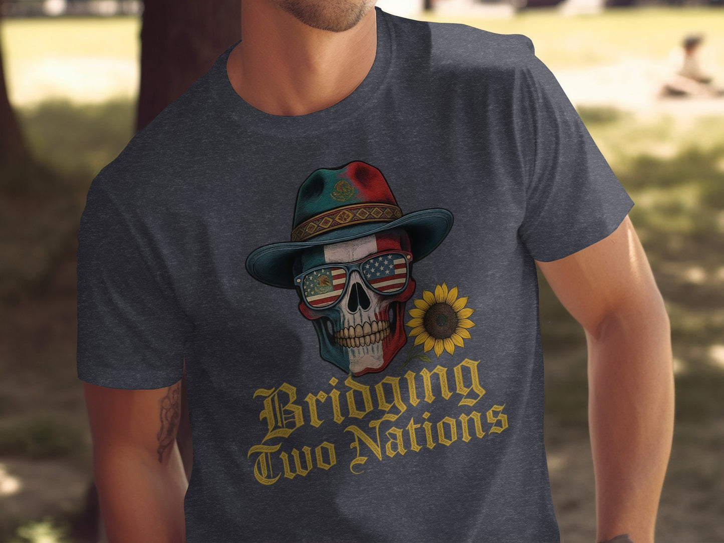 Bridging Two Nations Skull Design T-shirt product type