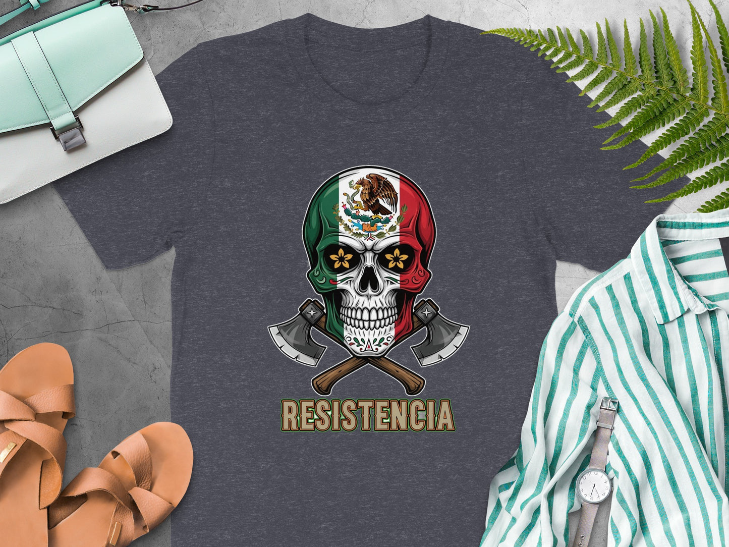 Mexican Skull Graphic Tee Resistencia T-shirt product type