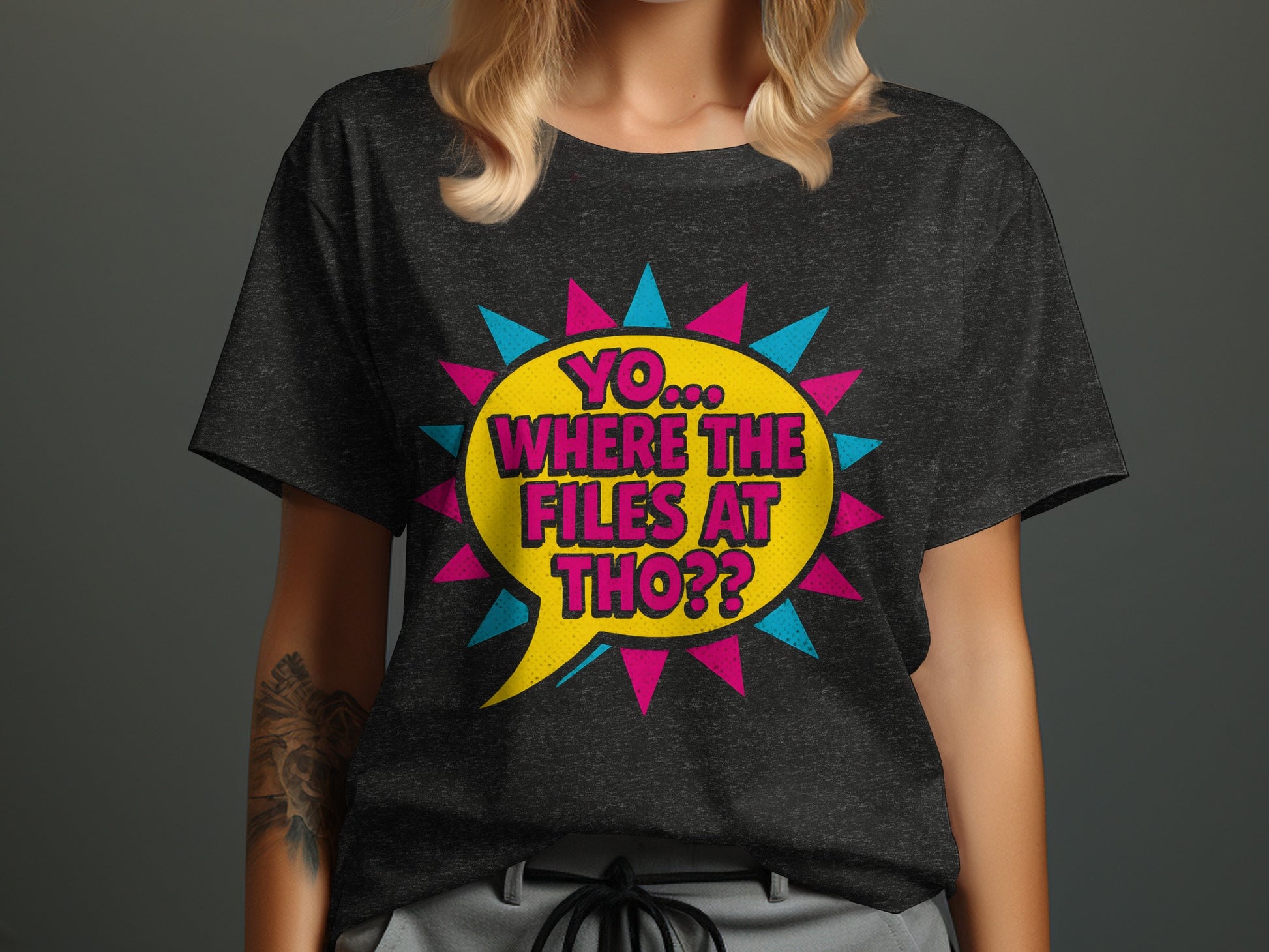 Yo Where The Files At Tho Colorful Graphic T-shirt product