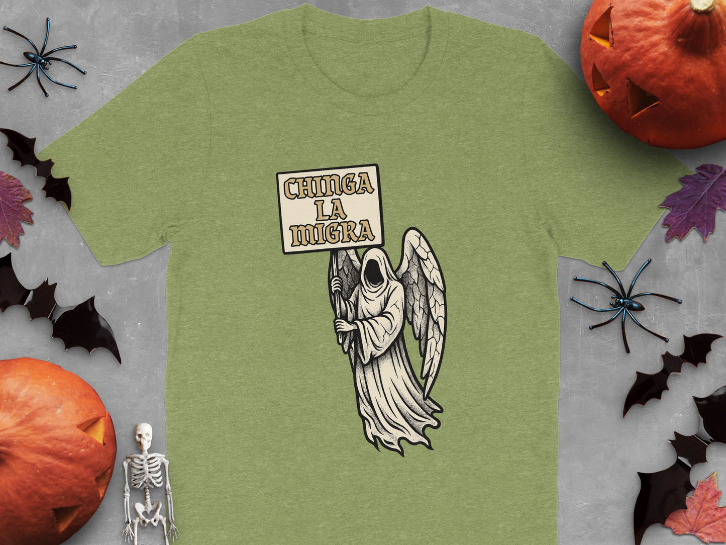 Chinga La Migra Grim Reaper Holding Sign product type